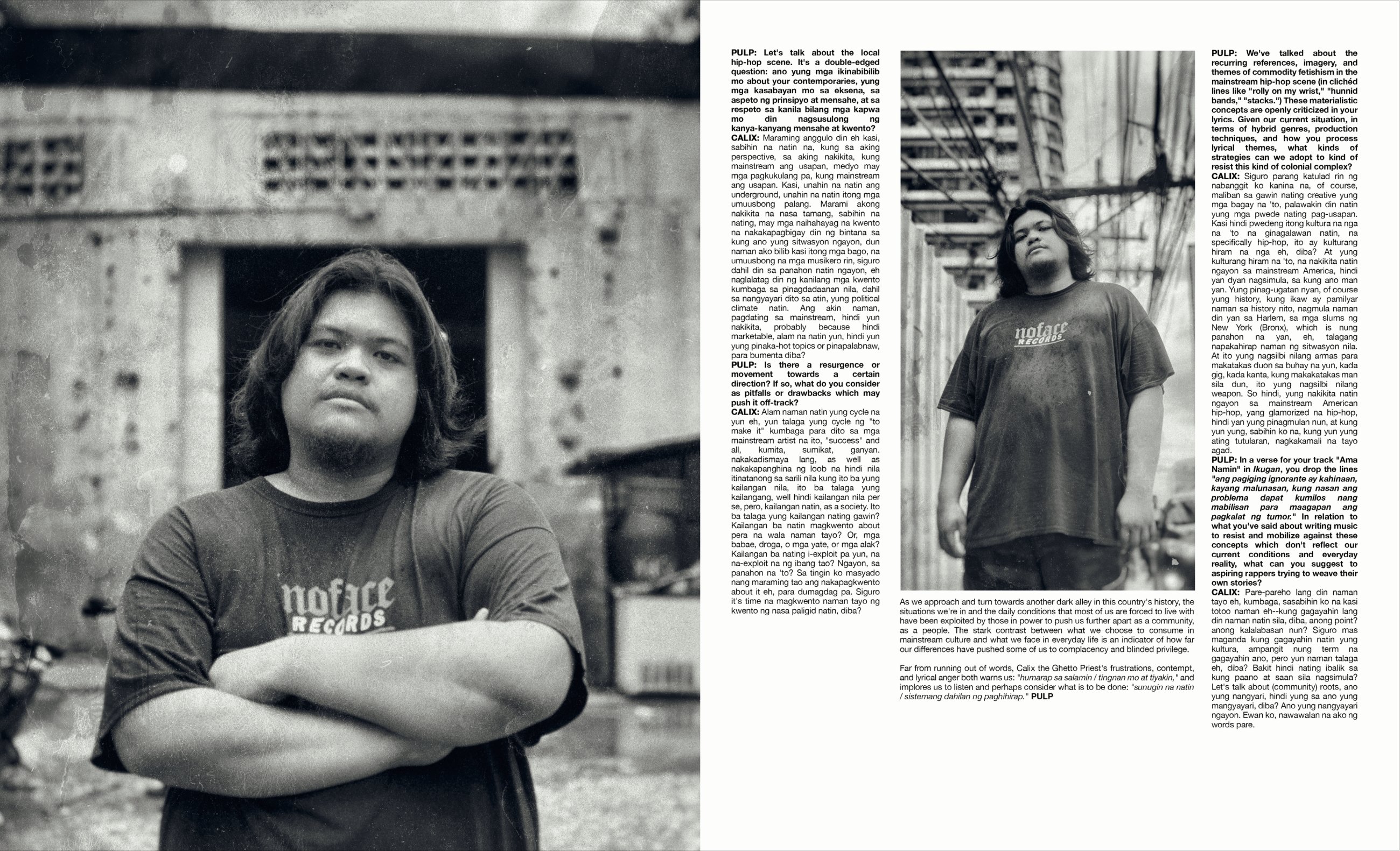 PULP Magazine — Calix interview, spread 3
